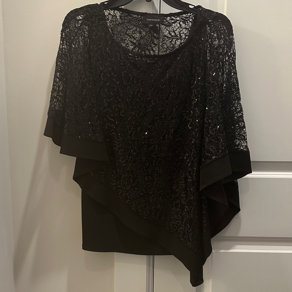 R&M Richards Black Lace 2pc set Large NWT
